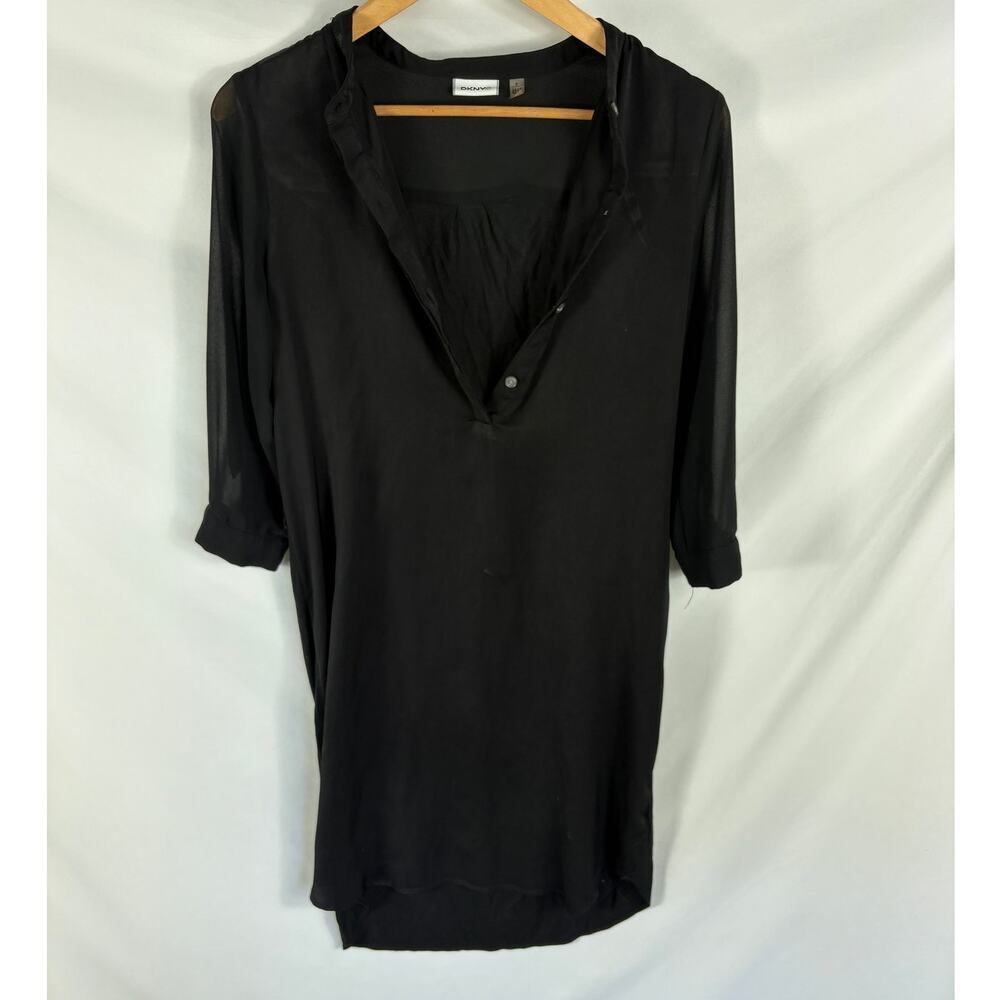 DKNYC Black V Neck Lightweight Slip shirt Dress size Small